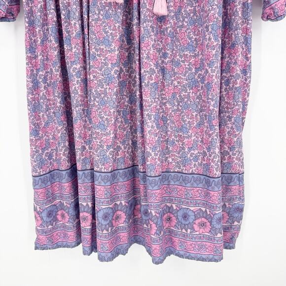 MAHLI The Label Neon Moon Boho Midi Dress In Berry Size S/M Coastal Cowgirl Glam - Picture 10 of 15